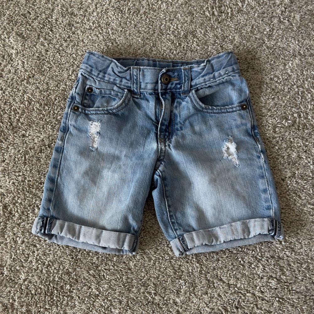 Gymboree toddler boys blue Distressed Denim jean Shorts size 4T